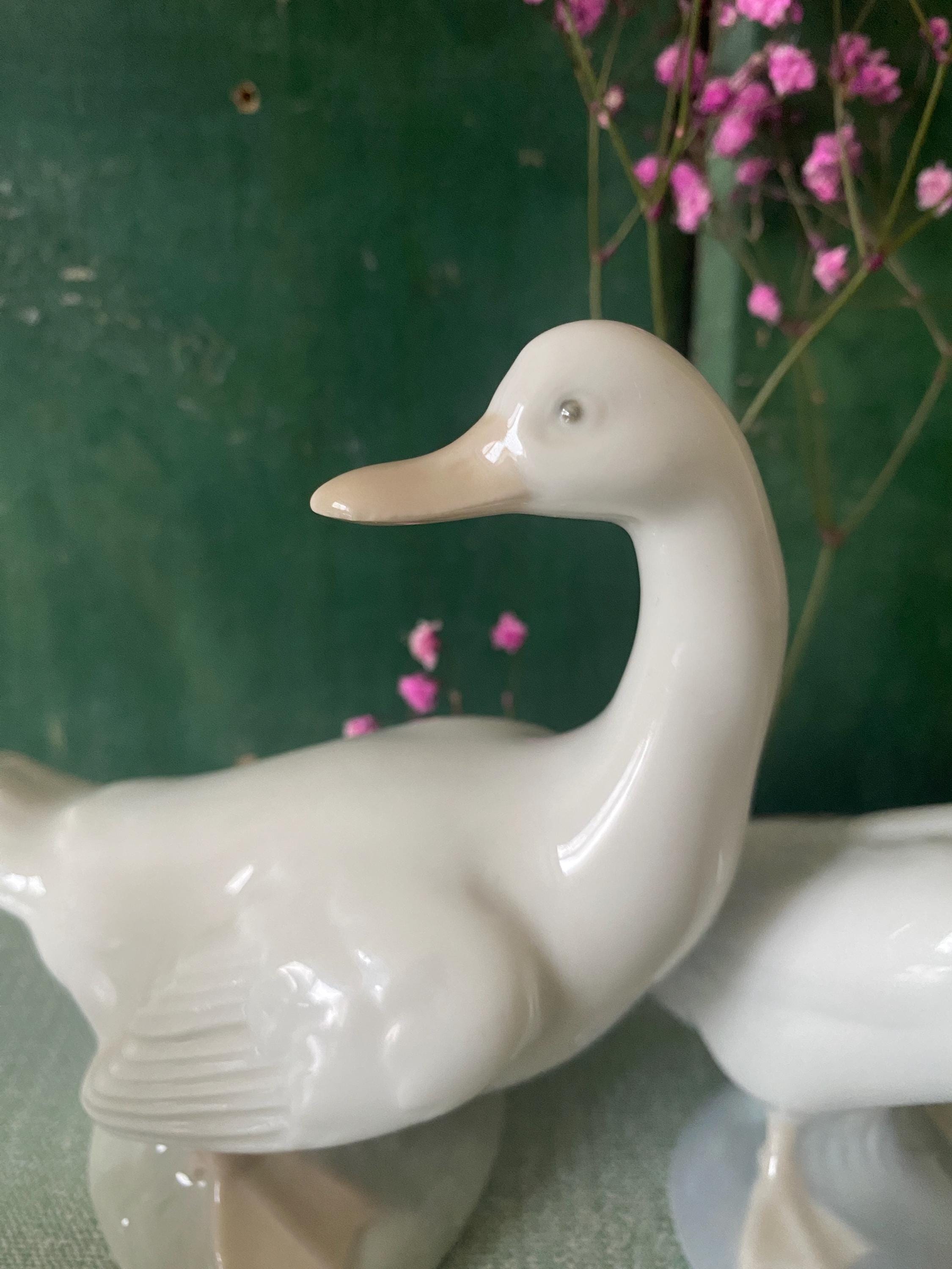 White ceramic goose figurine 