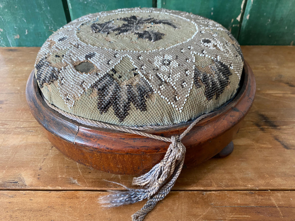 Victorian beaded footstool
