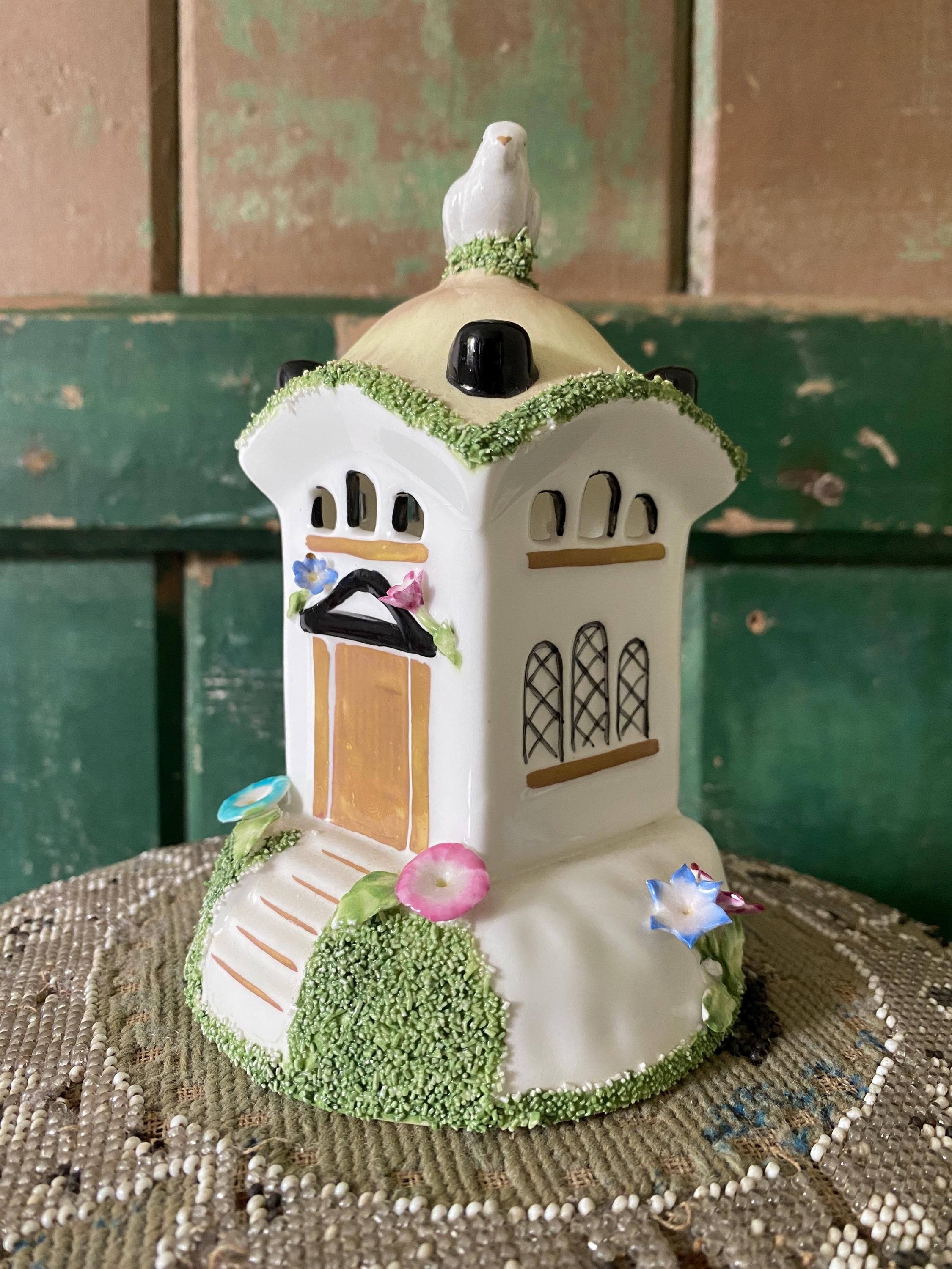 Coalport Dove Cote Ornament: Porcelain Cottage Pastille Burner