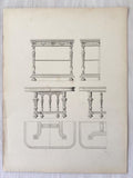 Antique illustration of designs for two tables