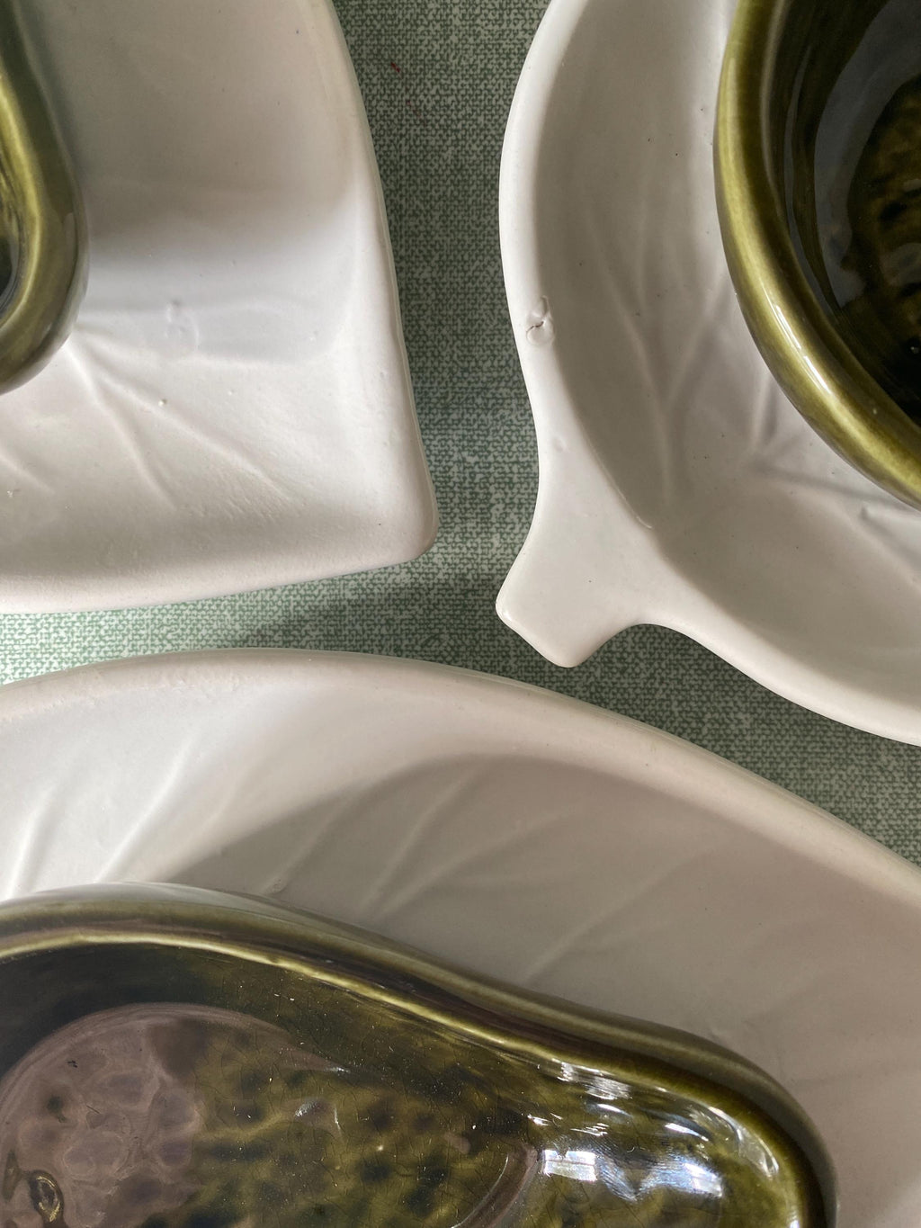 Mid Century Portuguese Majolica Avocado Dish