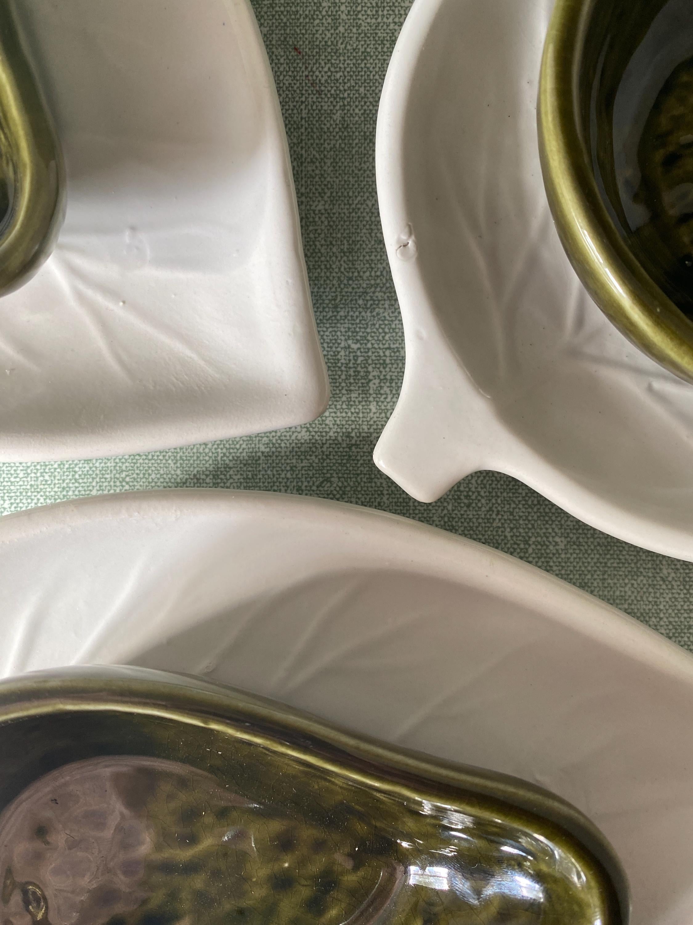 Mid Century Portuguese Majolica Avocado Dish