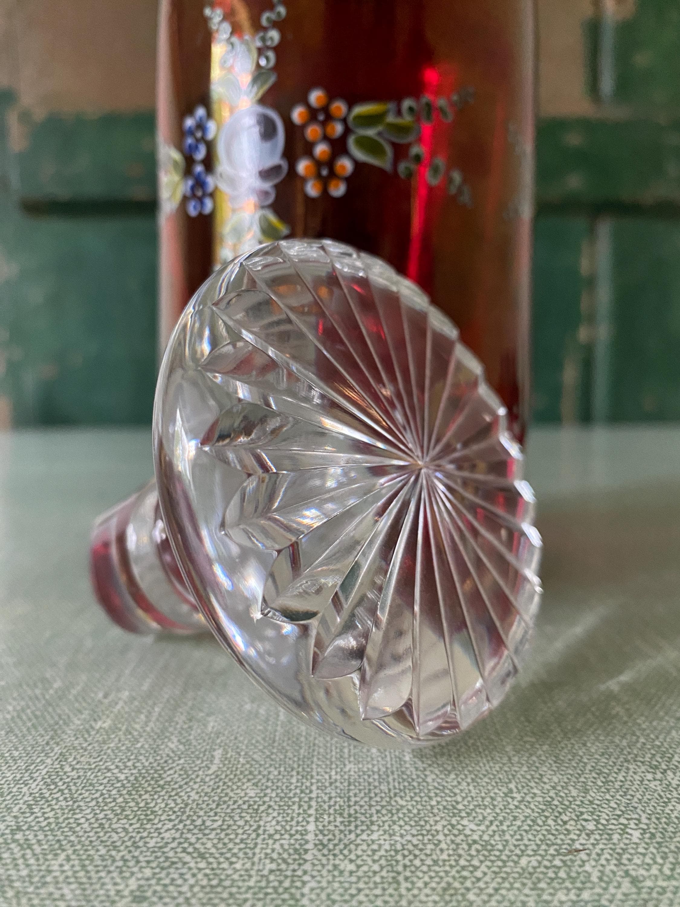 Clear crystal glass decanter stopper