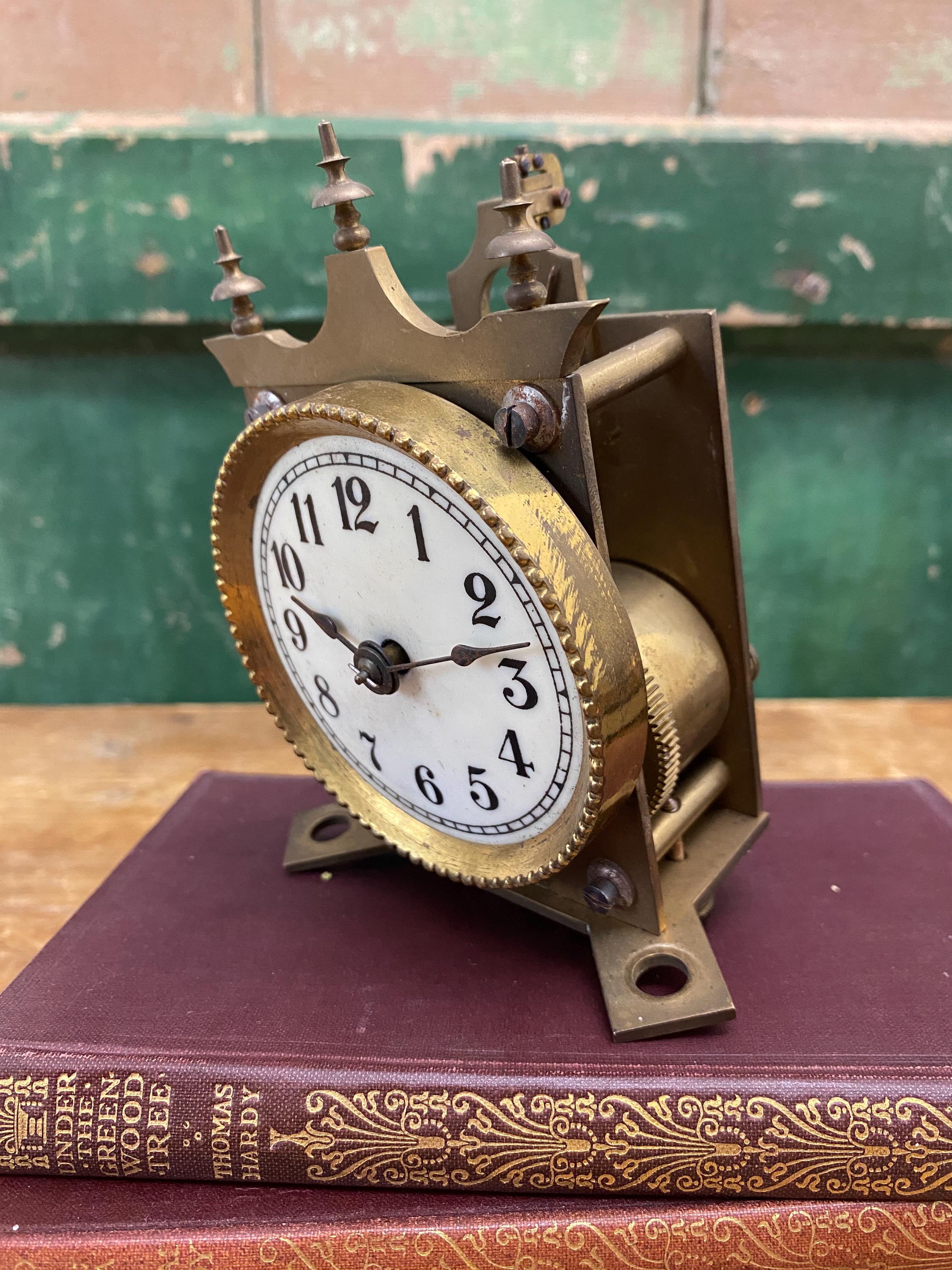 Vintage brass clock movement 