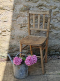 A rustic wooden chair 