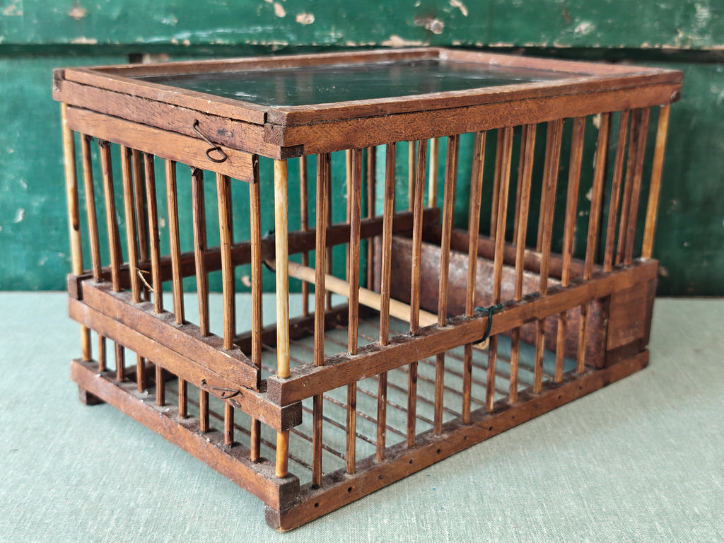 Vintage wooden birdcage