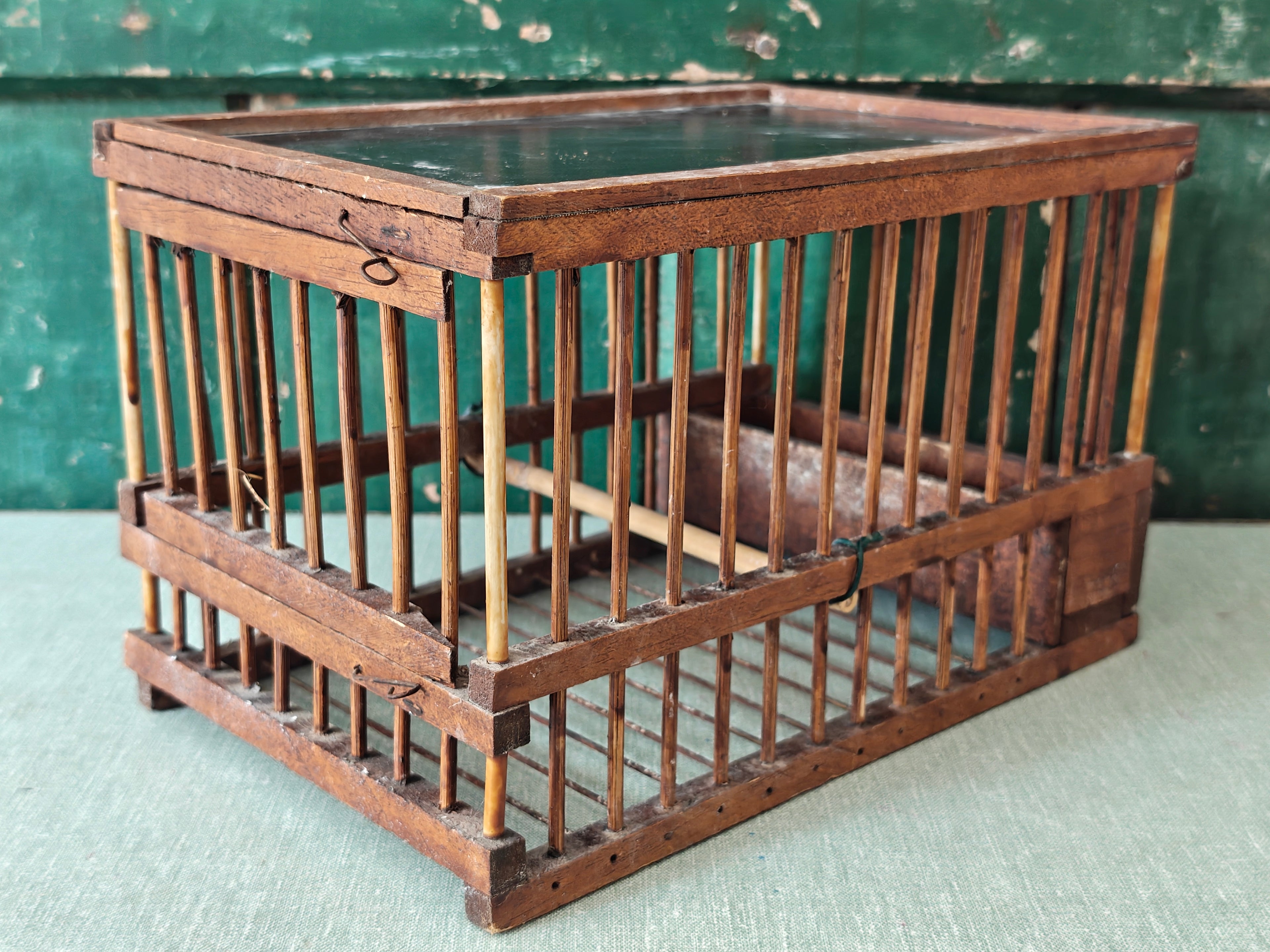 Vintage wooden birdcage
