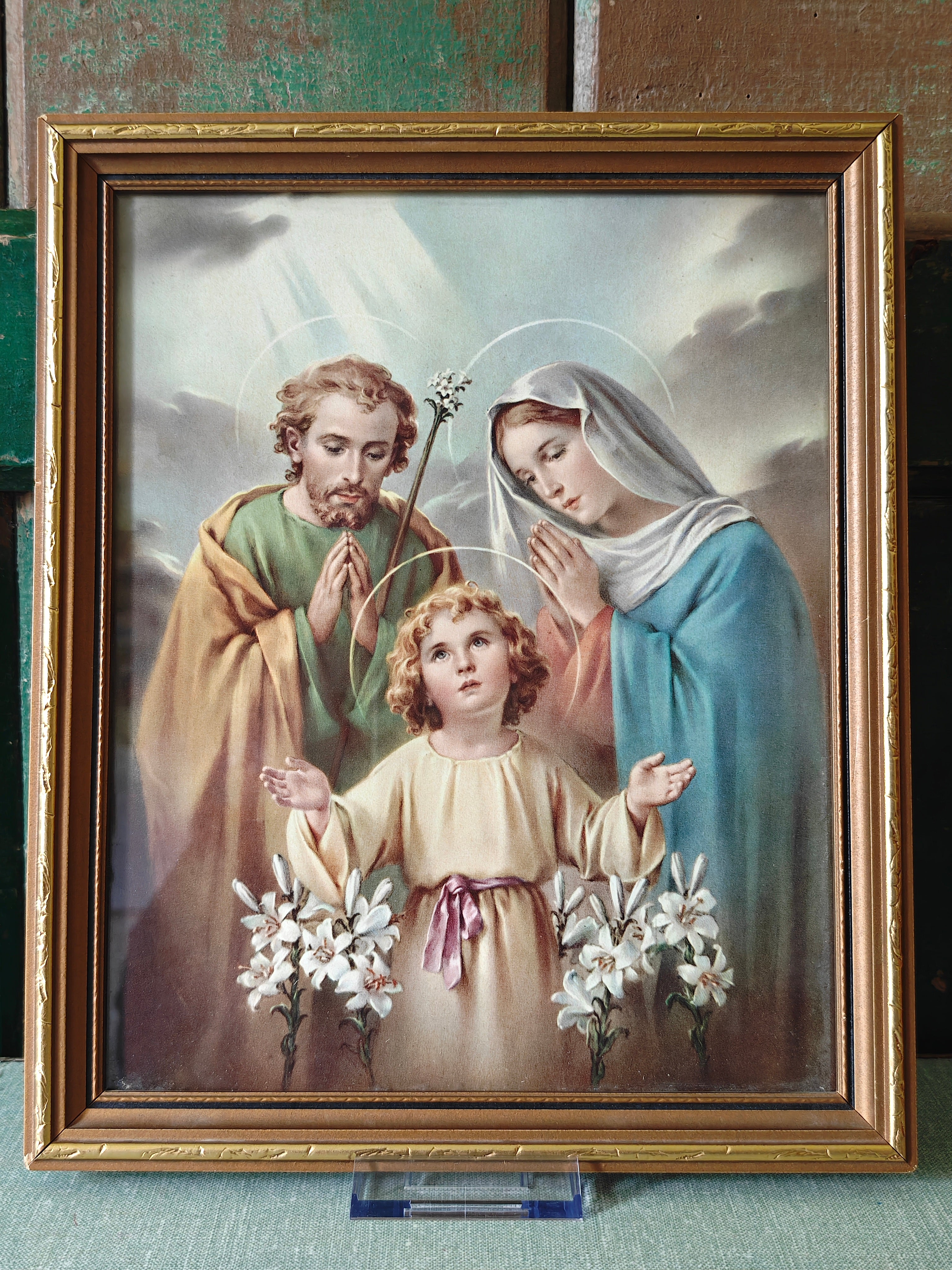 Framed colour print of the Holy Family