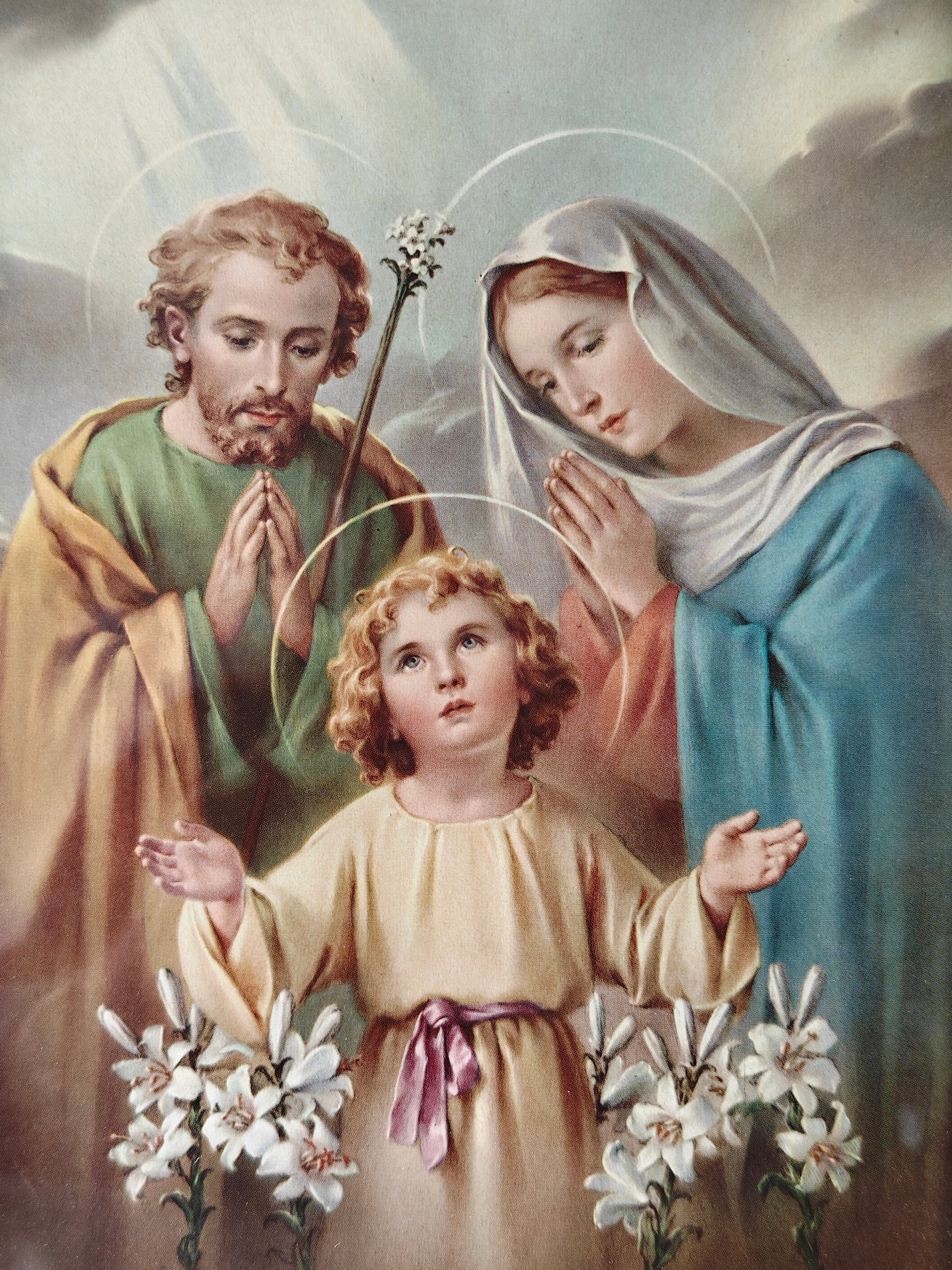 Framed colour print of the Holy Family