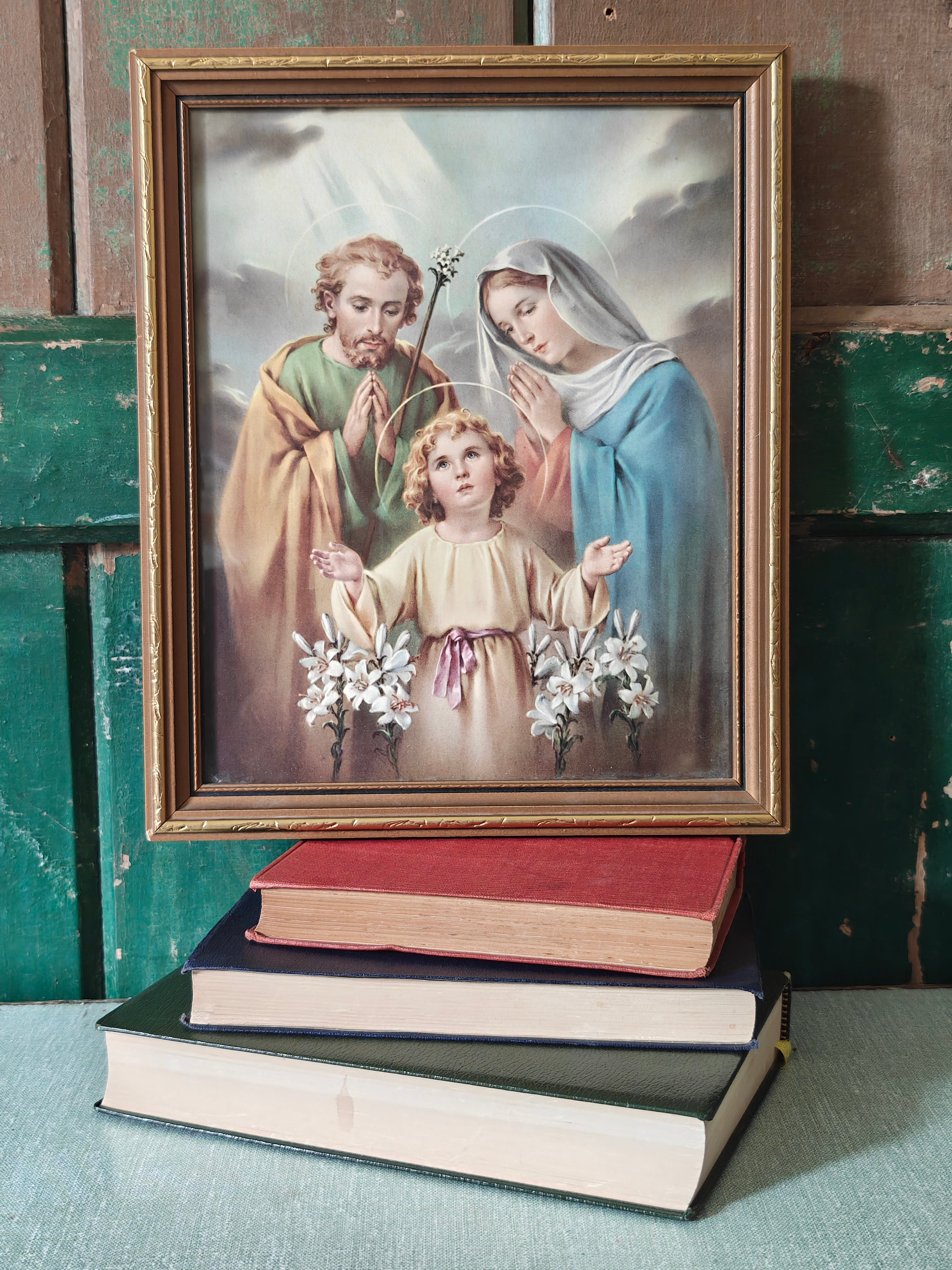 Framed colour print of the Holy Family