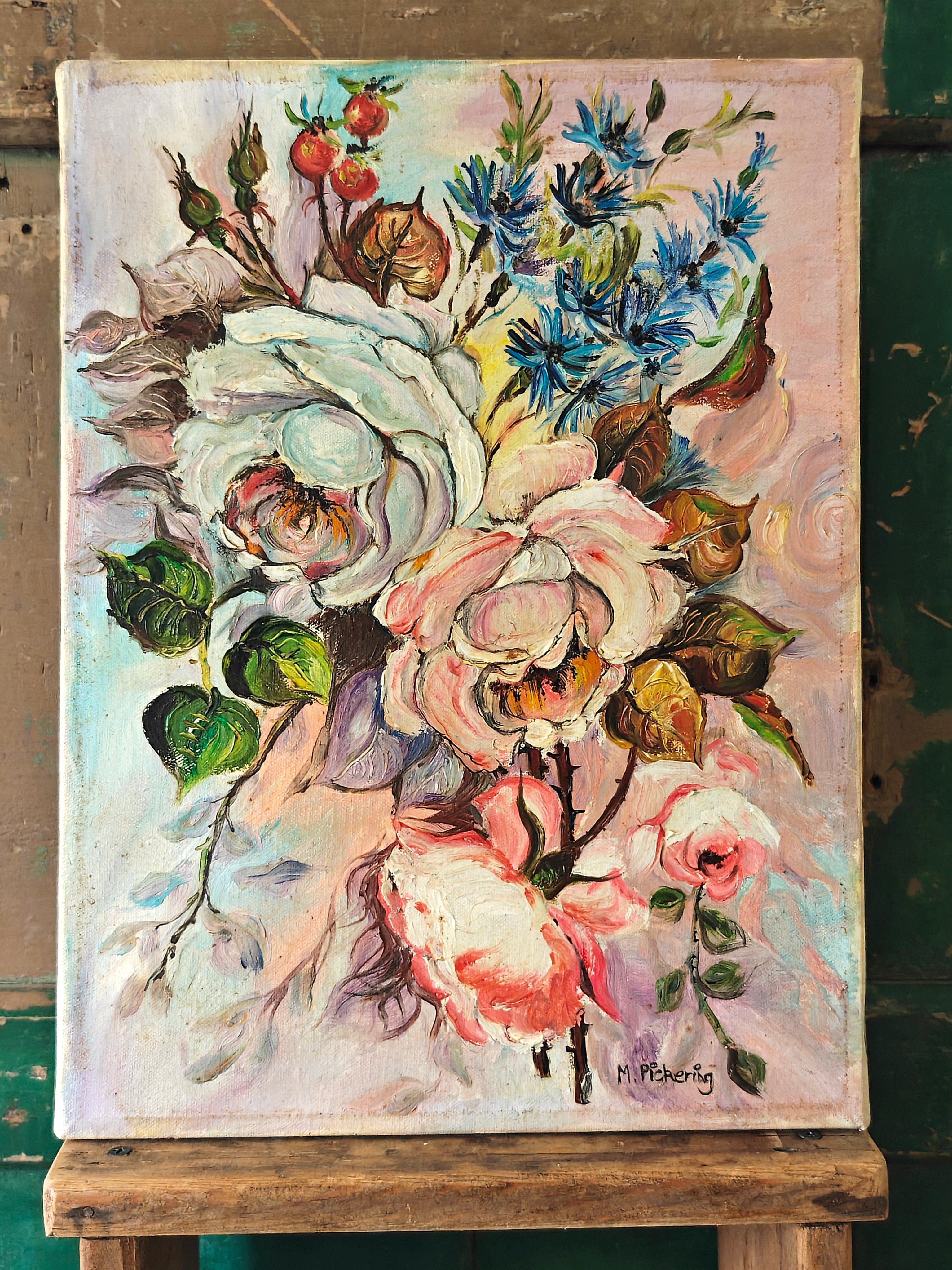 Floral painting on canvas