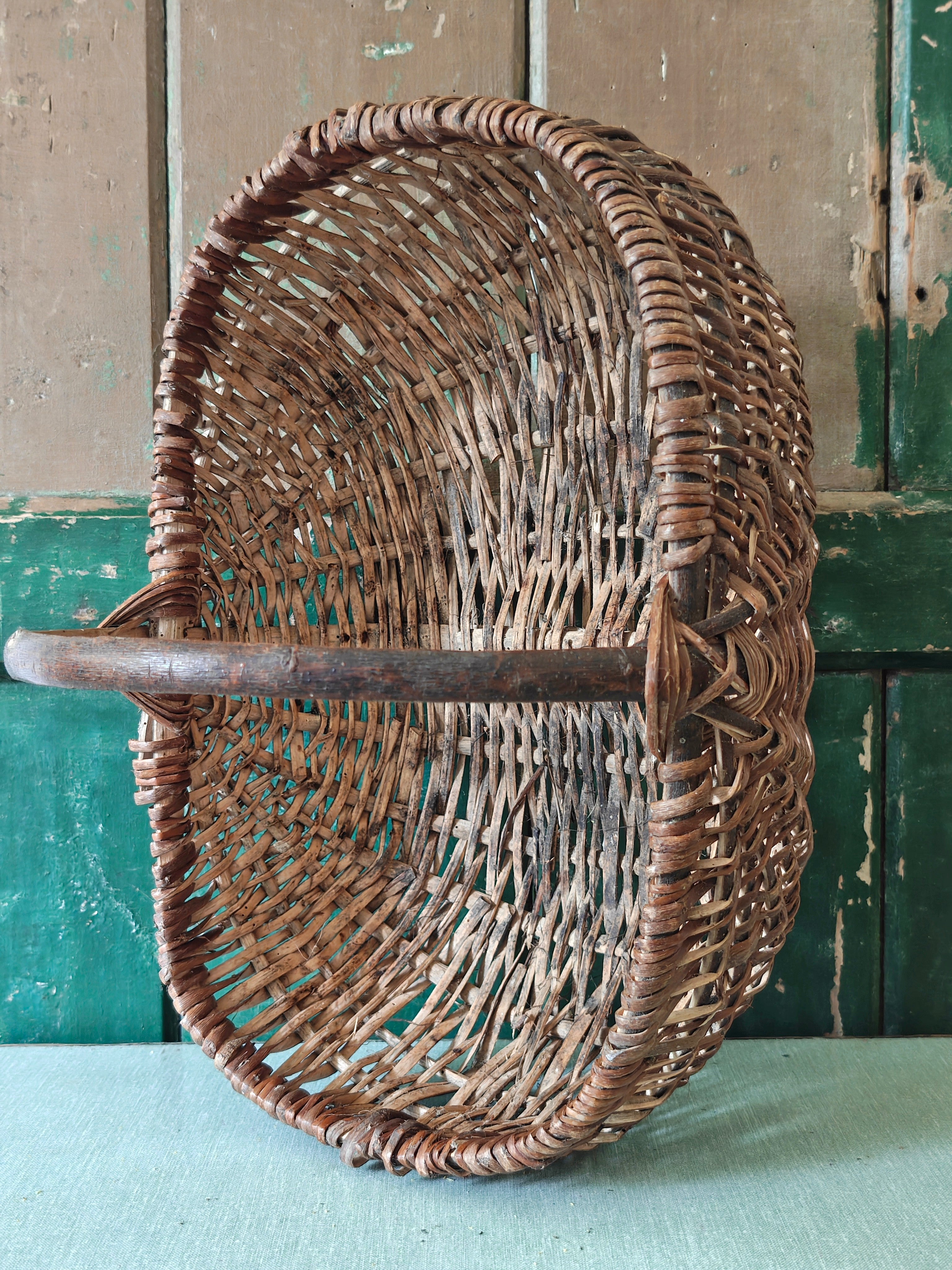 Vintage woven willow wicker basket