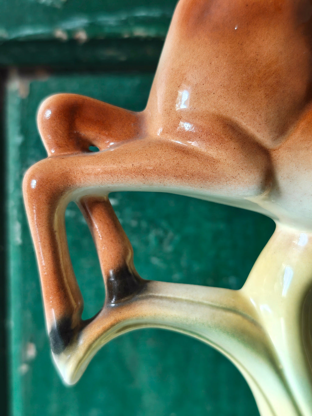 Close-up of a ceramic deer figurine