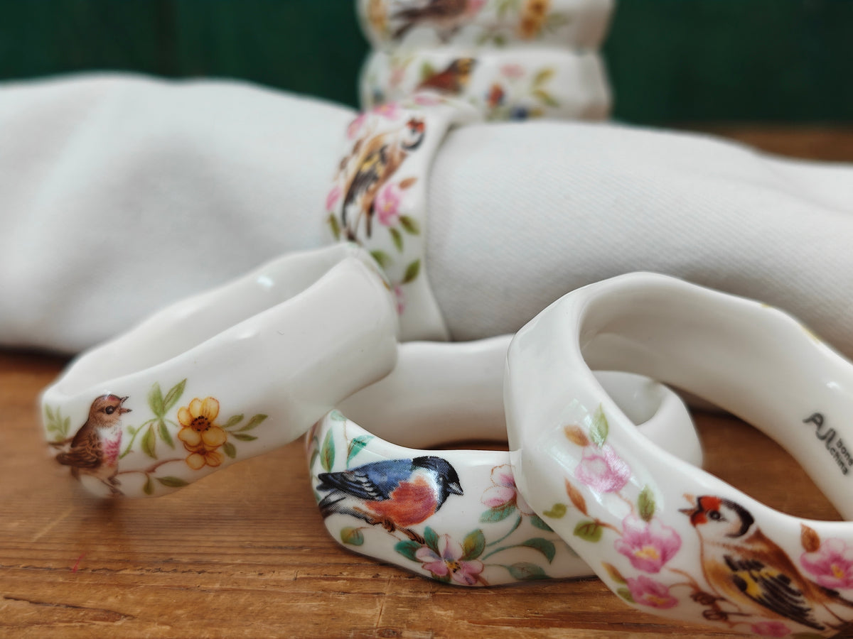 Set of Six Porcelain Napkin Rings