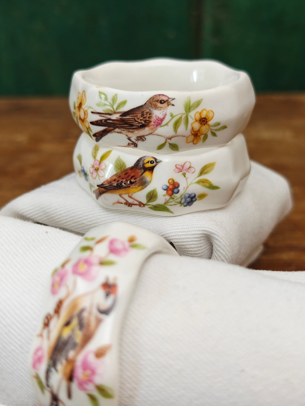 Set of Six Porcelain Napkin Rings