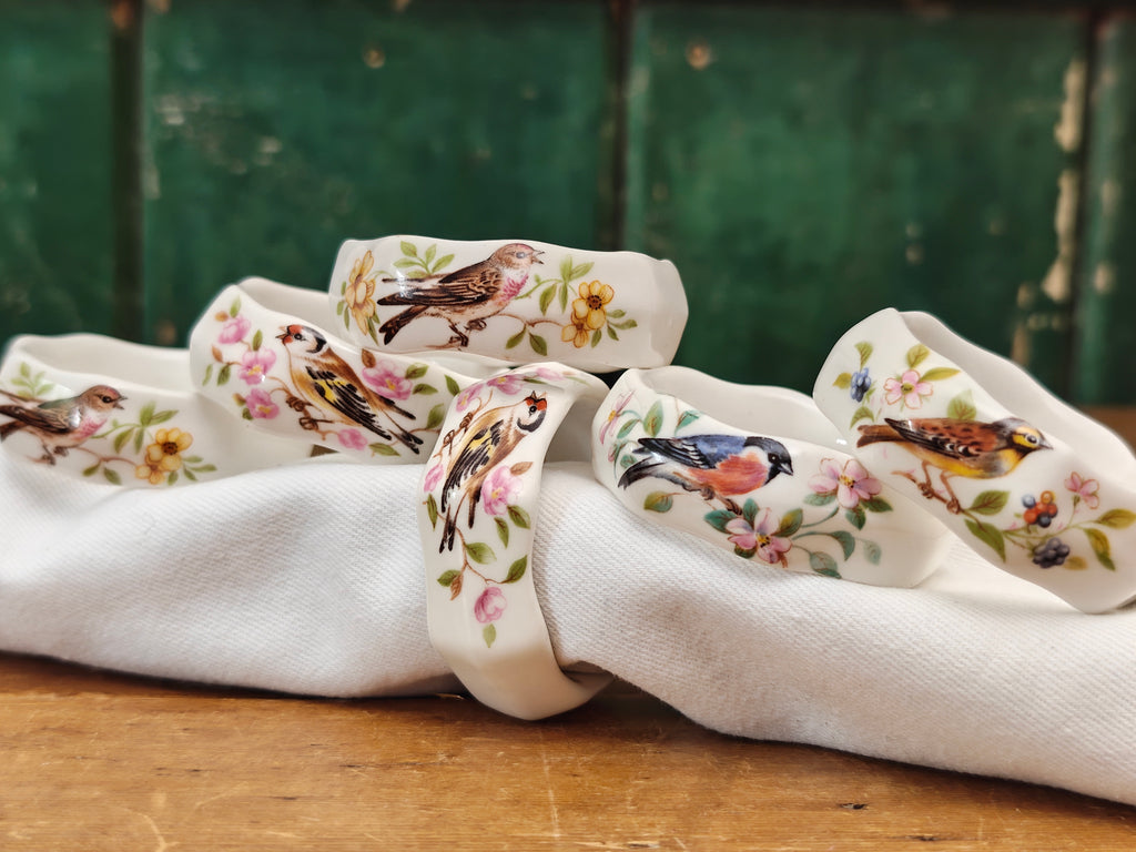 Set of Six Porcelain Napkin Rings