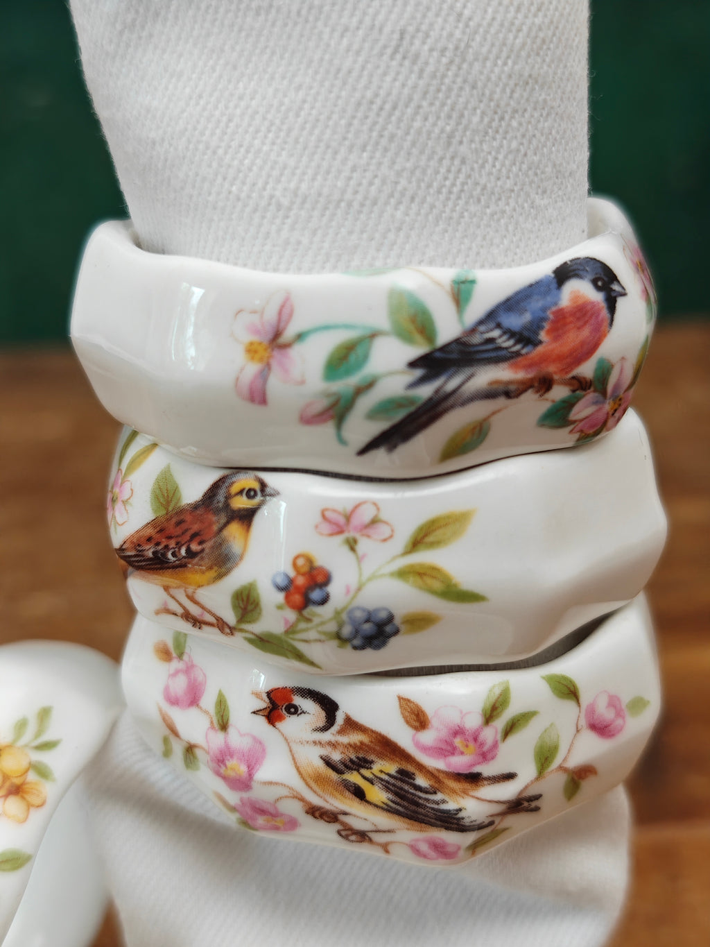 Set of Six Porcelain Napkin Rings