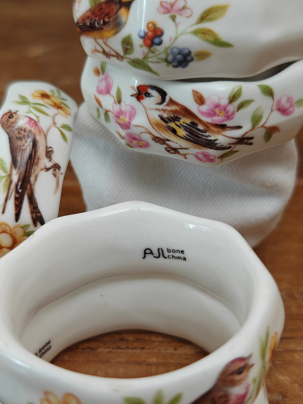 Set of Six Porcelain Napkin Rings