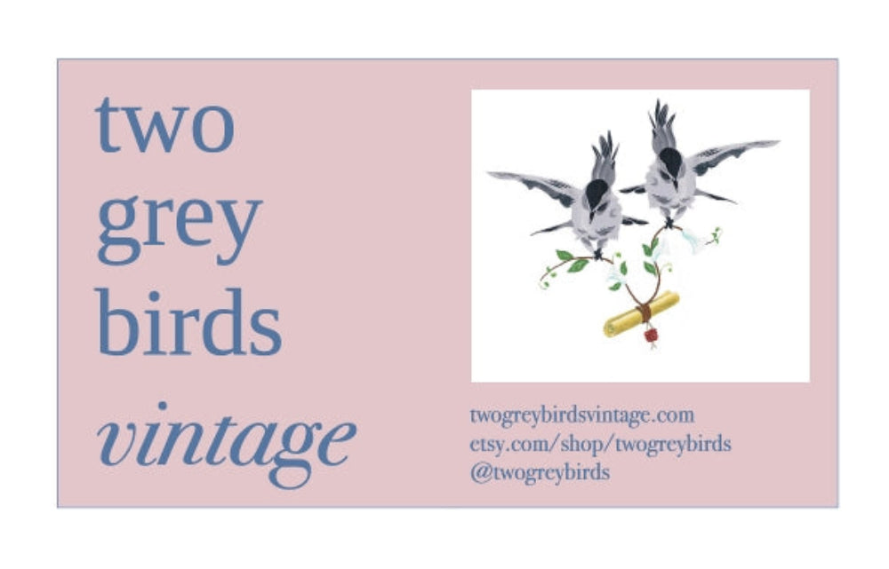 Two Grey Birds Vintage Gift Card
