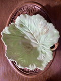 Decorative ceramic leaf-shaped dish 