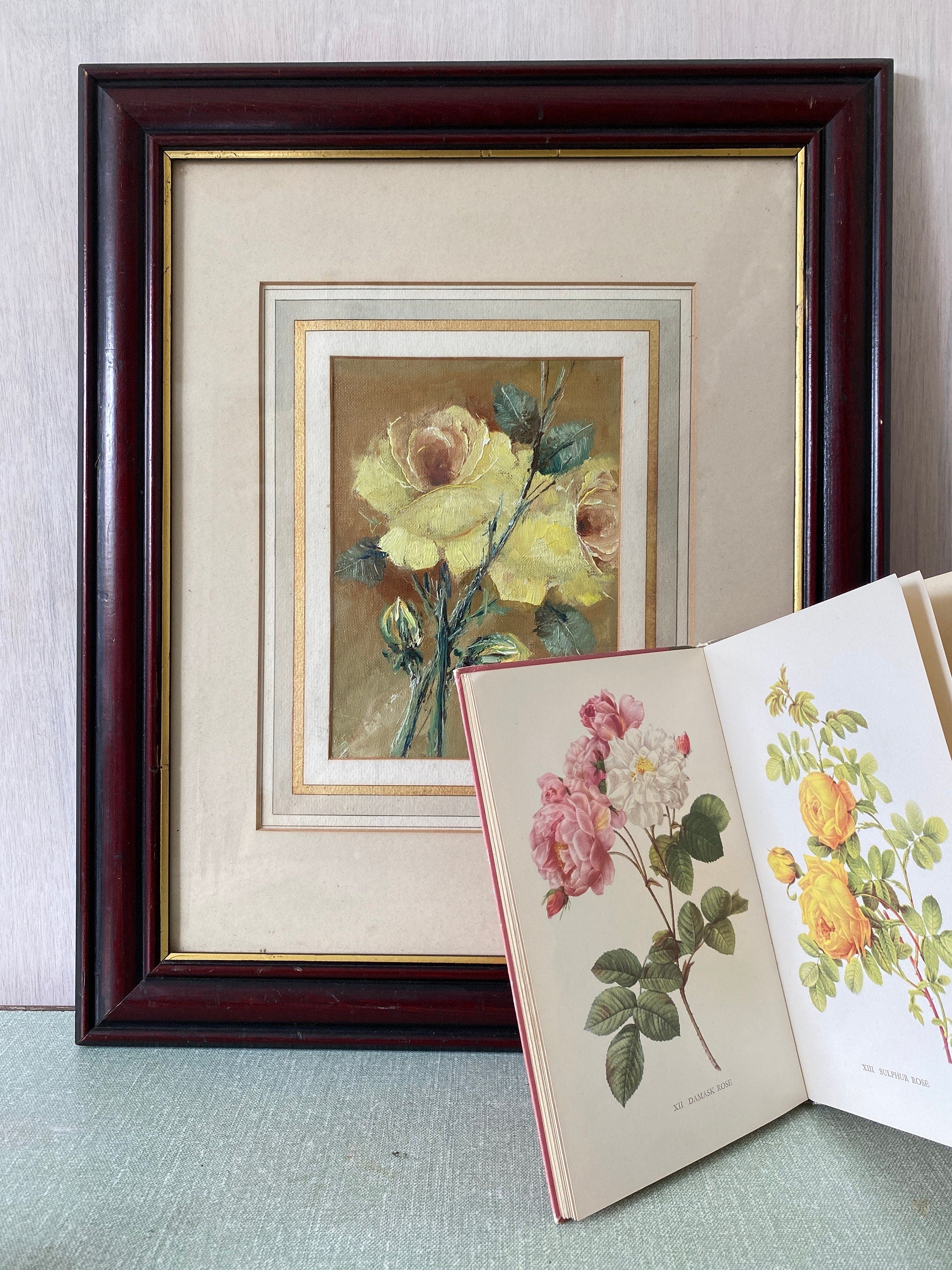 Framed painting of yellow flowers