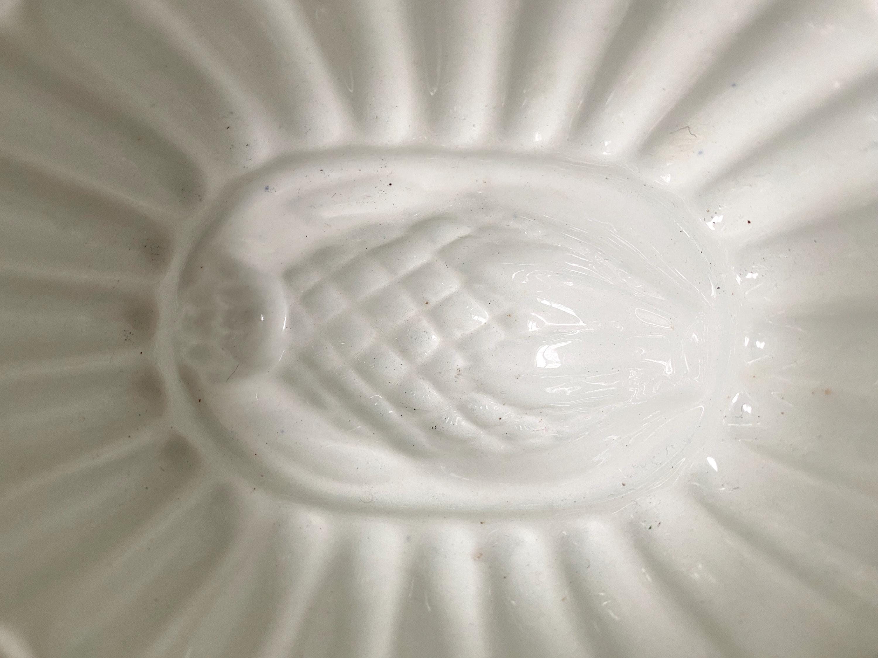 Close-up of a vintage jelly mould thistle design
