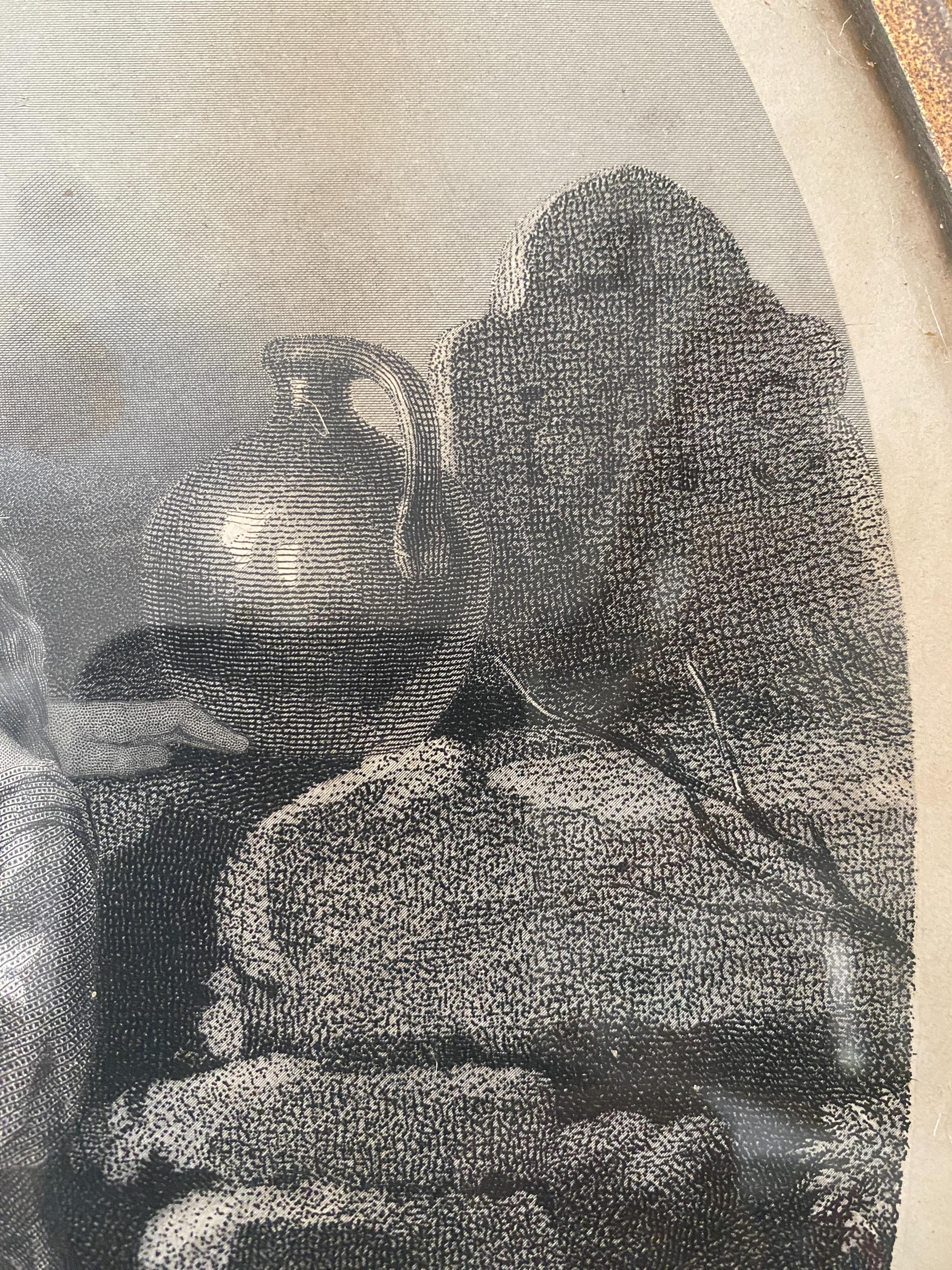 Black and white image of a pitcher by a grave stone