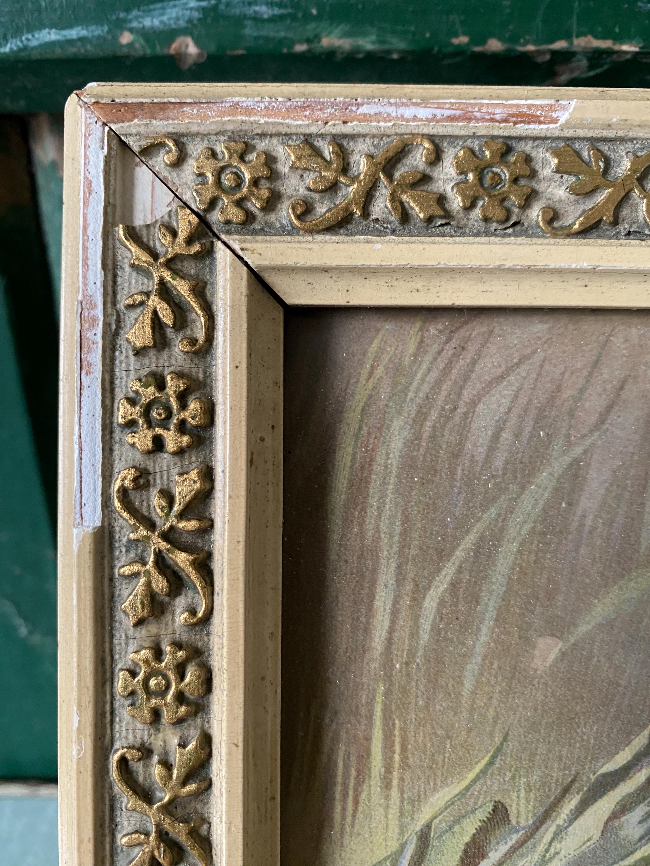 Framed Vintage Print of Water Lilies