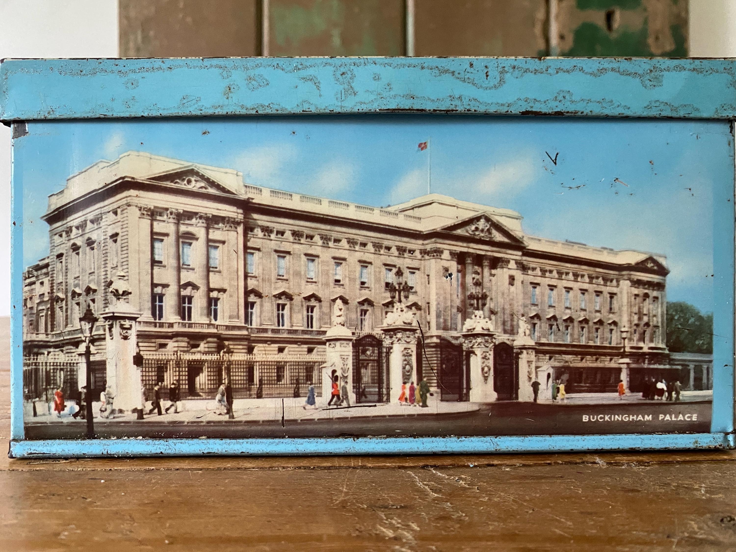 Vintage Elkes Biscuits Tin with London Scenes