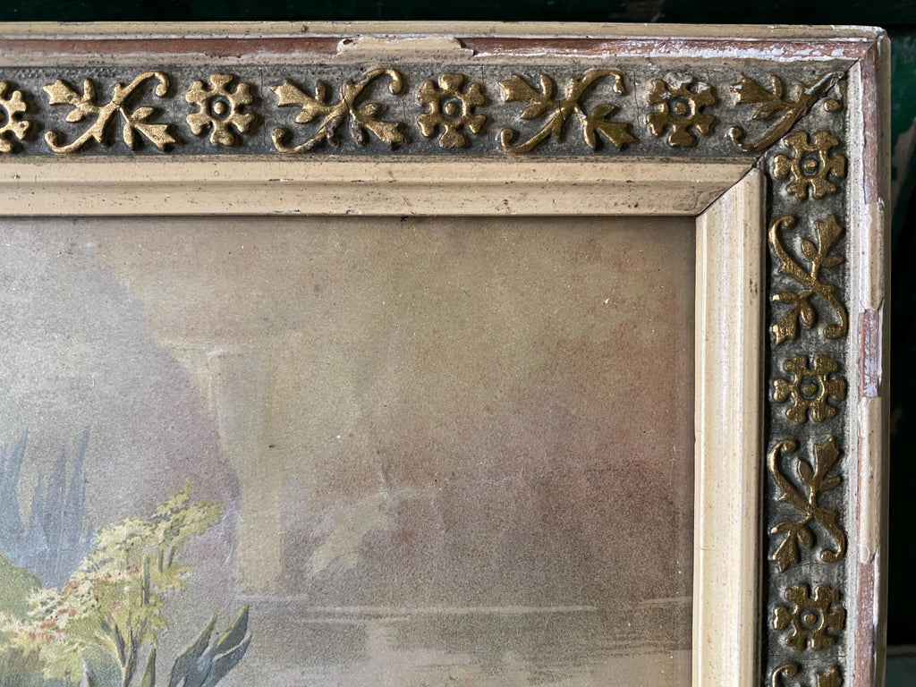 Framed Vintage Print of Water Lilies