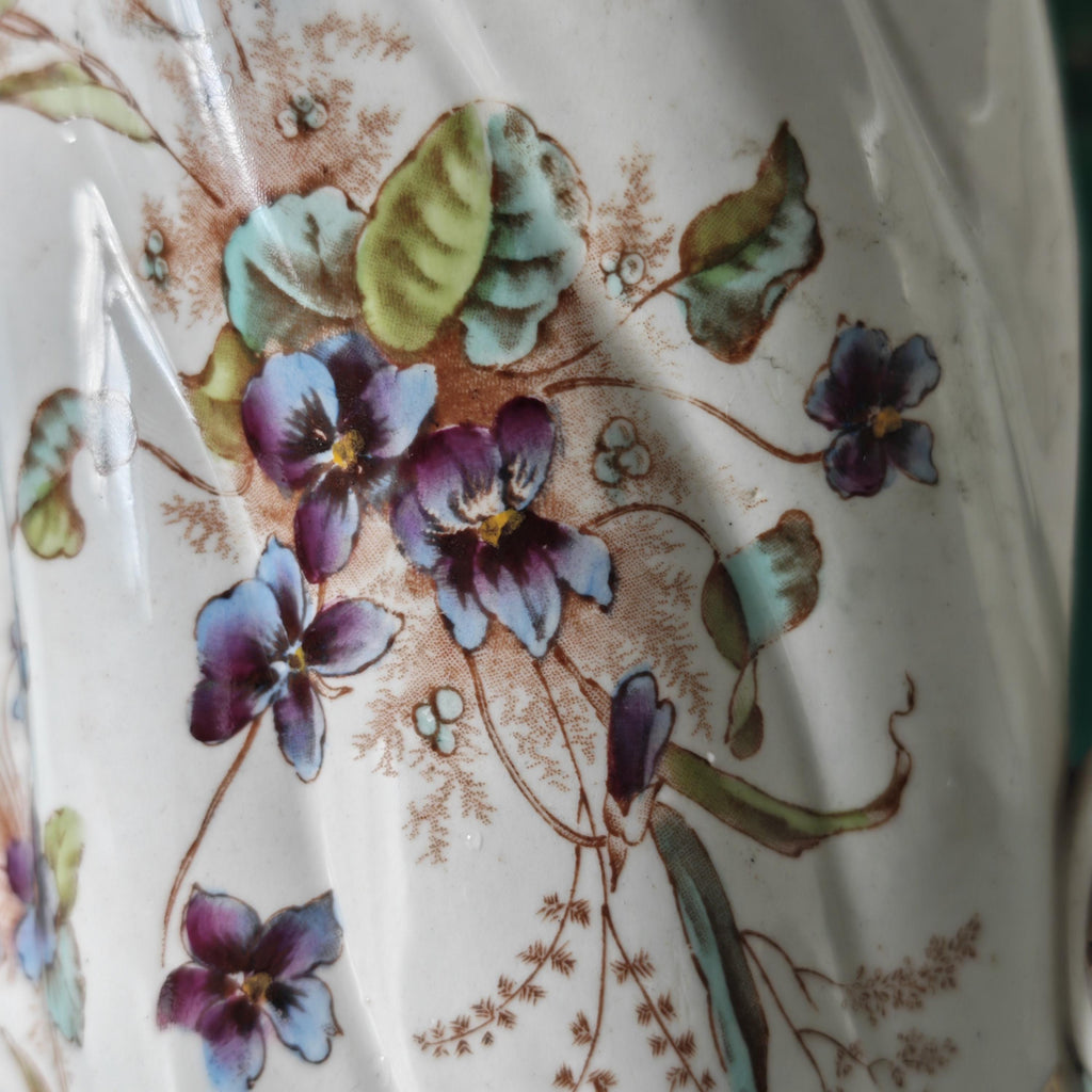 Vintage Floral Jug: White Gilded Jug