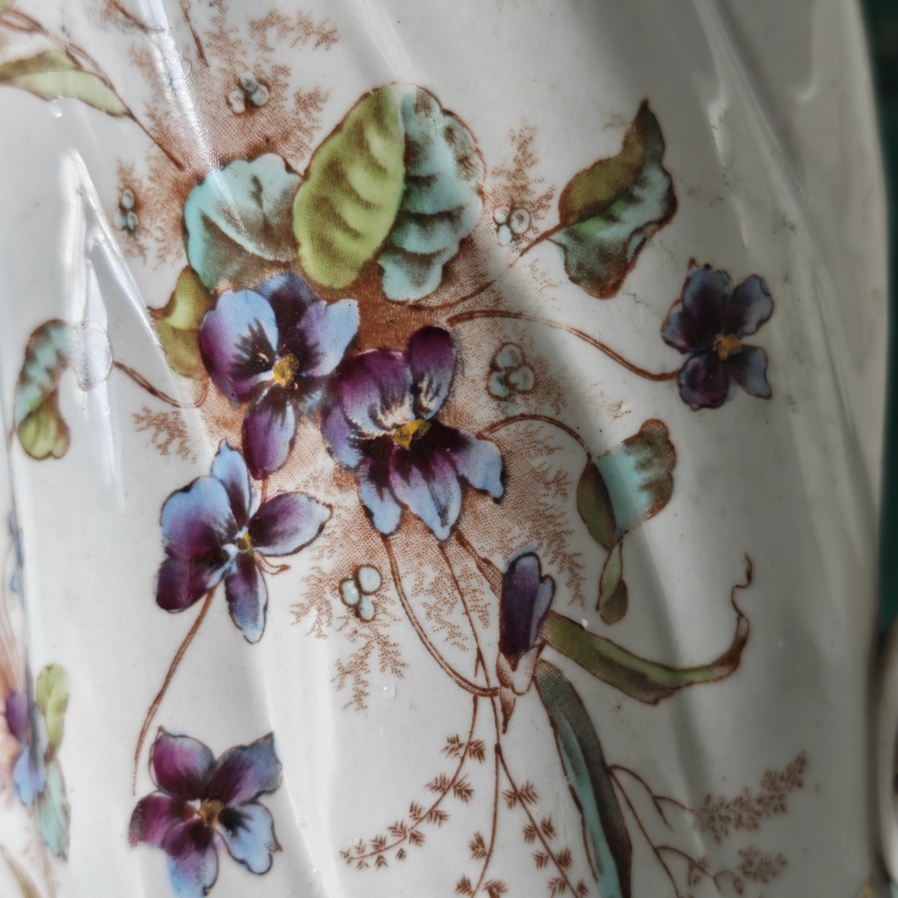 Vintage Floral Jug: White Gilded Jug
