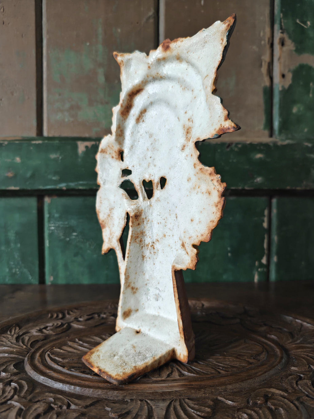 Vintage Cast Iron Sunflowers Doorstop