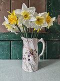 Vintage Floral Jug: White Gilded Jug