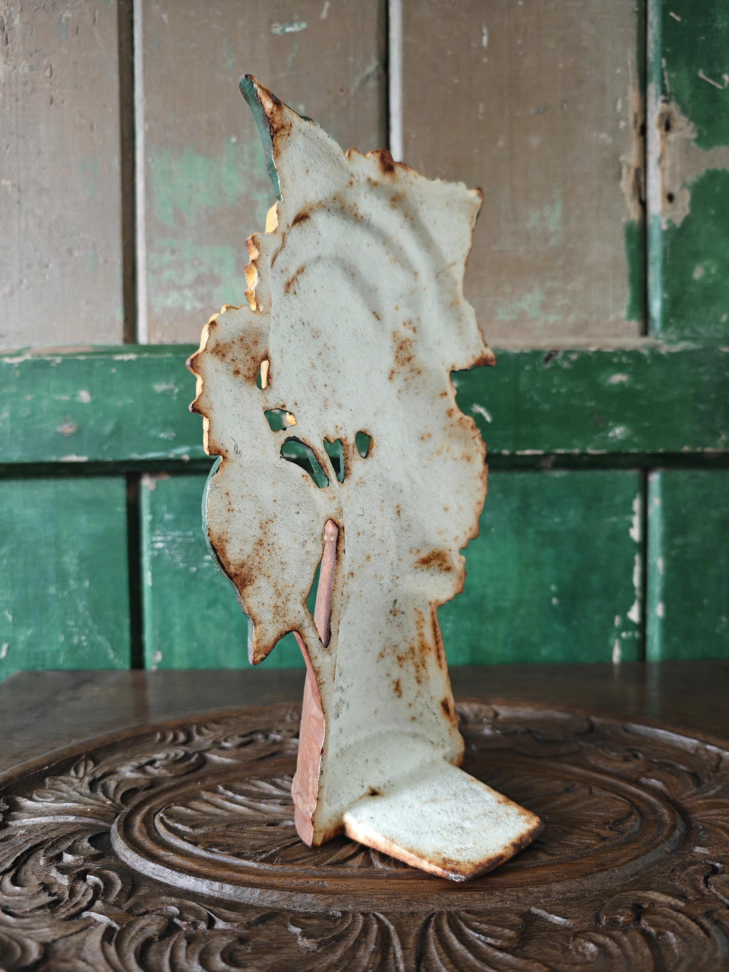 Vintage Cast Iron Sunflowers Doorstop