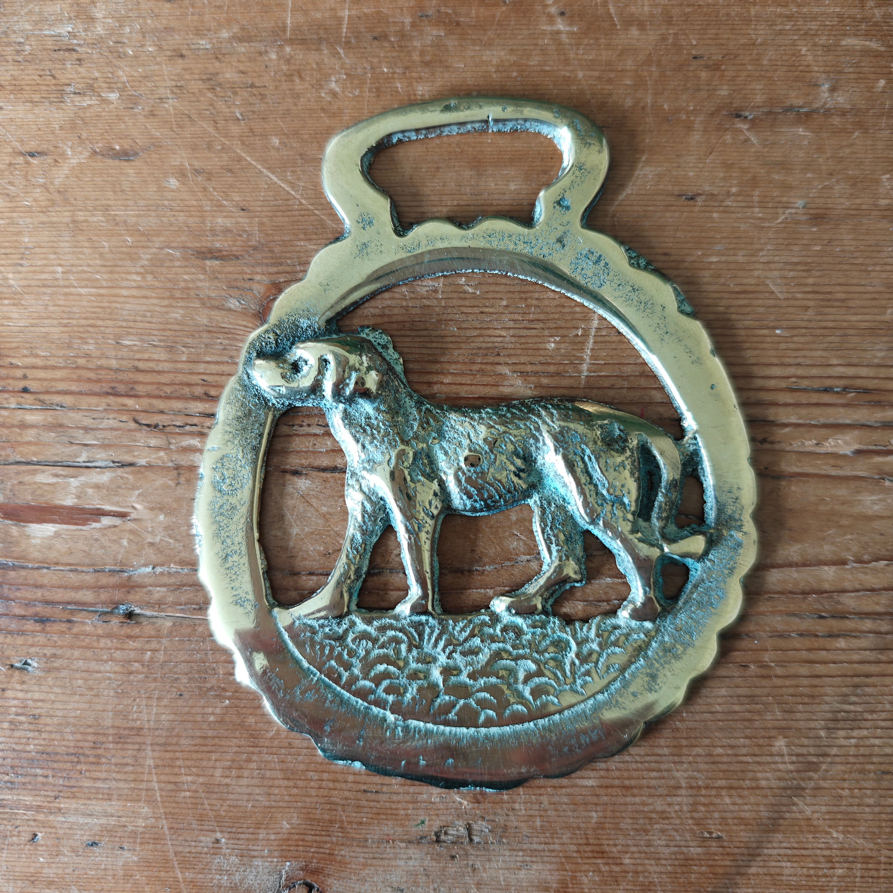 Horse Brass with dog
