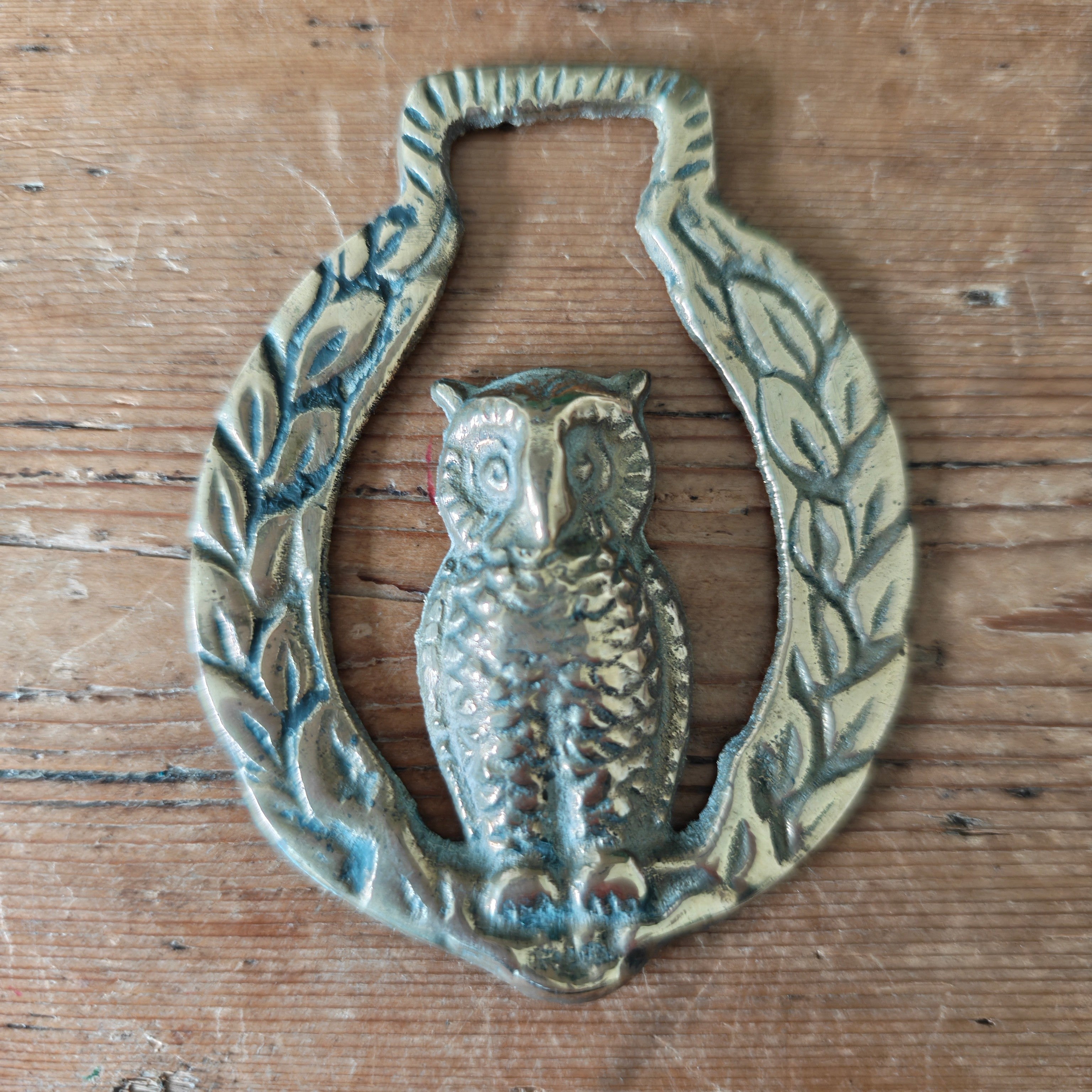 Horse Brass with owl